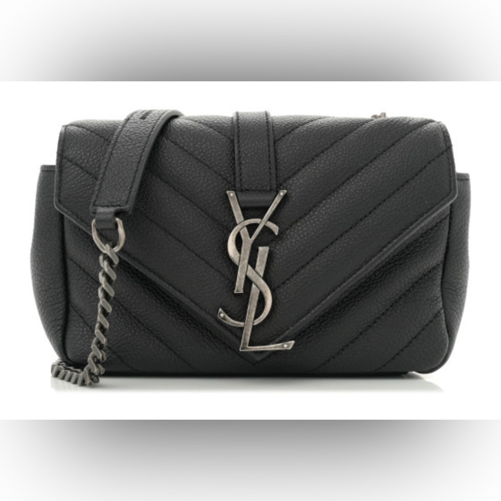 Saint Laurent Lambskin Chevron Baby Chain Bag